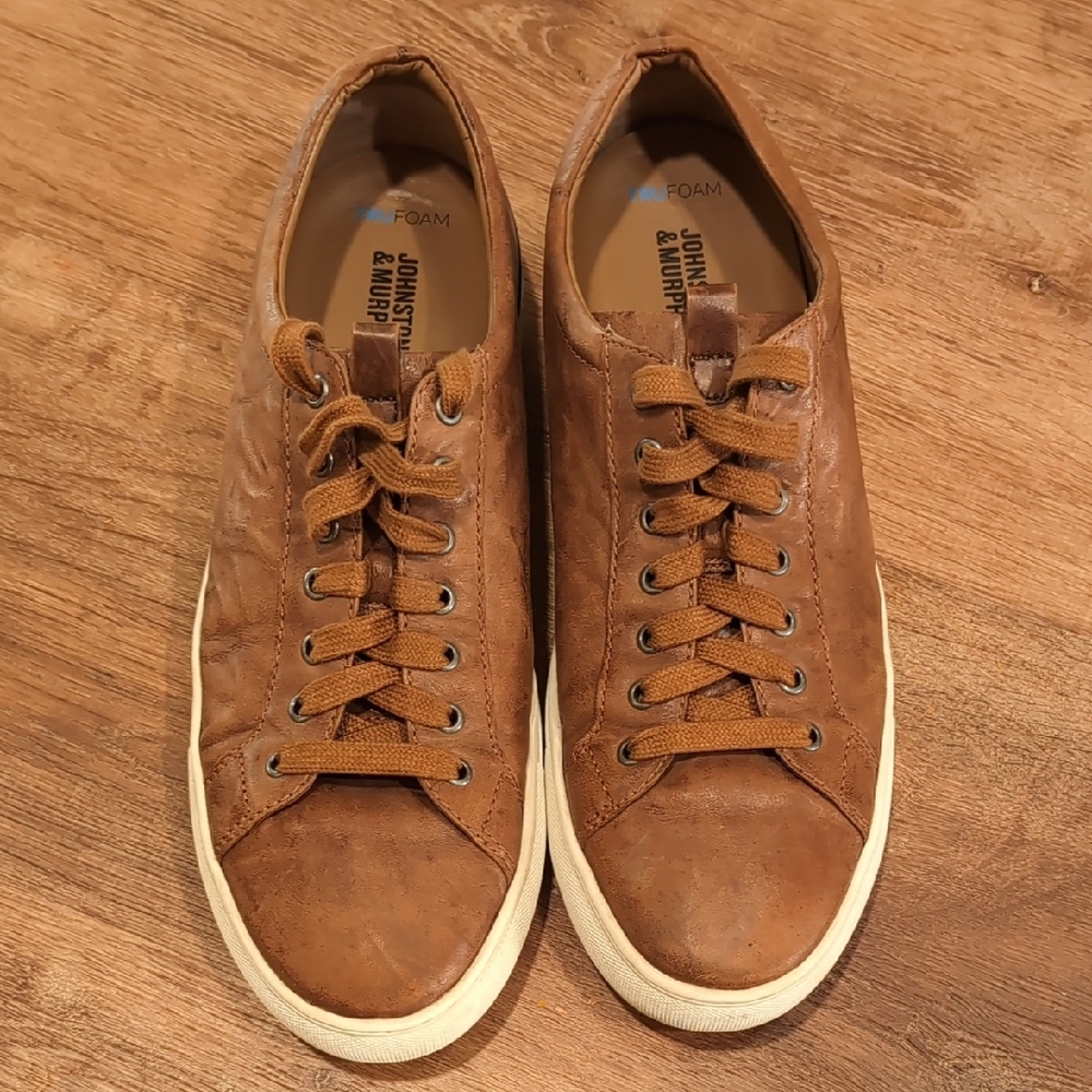 👞 Johnston & Murphy Men's Brown Leather Sneakers